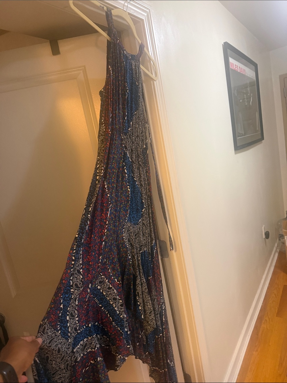 BCBGeneration Multicolor Paisley Maxi Dress in Blue, Red & Black